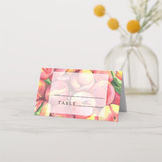 Pfirsiche - Hochzeiten Platzkarten (Vorderseite)