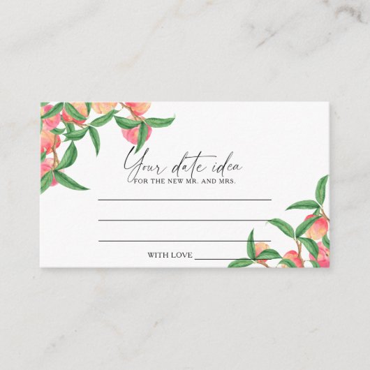 Pfirsiche - Ideen für die Datumsnacht \ Datum jar Begleitkarte (Vorderseite)