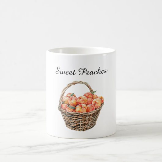 Pfirsiche in einem Korb Kaffeetasse (Mittel)