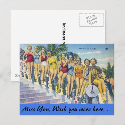 Pfirsiche in Florida Postkarte (Vorne/Hinten)
