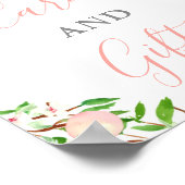 Pfirsiche Kinderkarten und Geschenke für Brautpart Poster (Ecke)