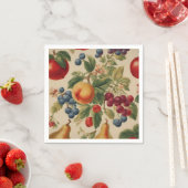 Pfirsiche, Kirschen, Blaubeeren, Birnen, Äpfel Serviette (Beispiel)