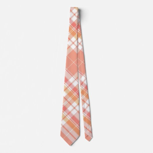 Pfirsiche, Lachs, Kariert Krawatte (Vorderseite)