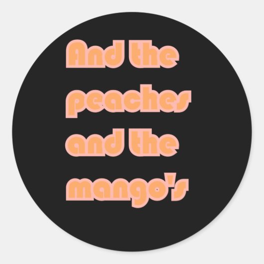 Pfirsiche Mangos Sticker (Vorderseite)