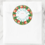 Pfirsiche mit Konservenkonserven Runder Aufkleber (Tasche)