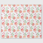 Pfirsiche Obst personalisiertes Obst Blume Garten Geschenkpapier (Flach)