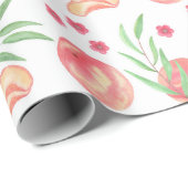 Pfirsiche Obst personalisiertes Obst Blume Garten Geschenkpapier (Rolleneckpunkt)