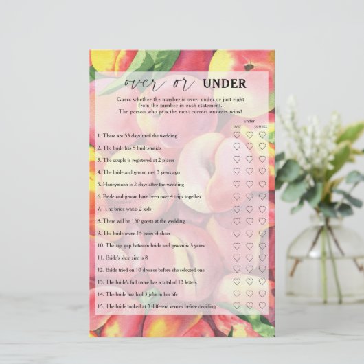 Pfirsiche - Over oder under Brautparty (Stehend Vorderseite)