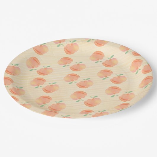 Pfirsiche Pappteller (Schrägansicht)