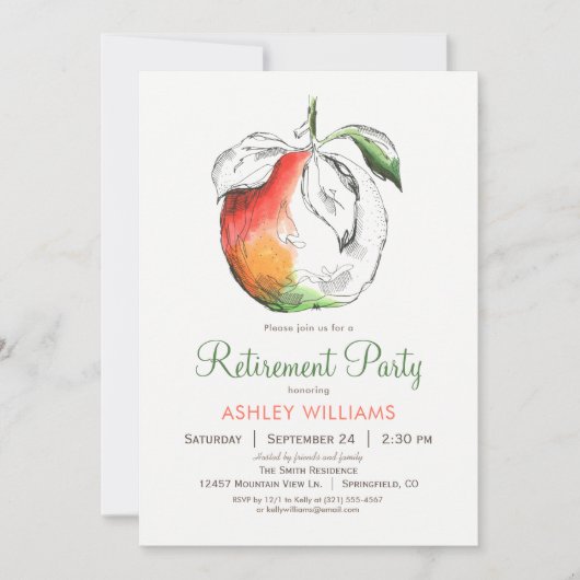 Pfirsiche-Party Einladung (Vorderseite)