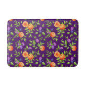 Pfirsiche Pflaumen Lila Niedliches Fruchtmuster Badematte (Vorderseite)