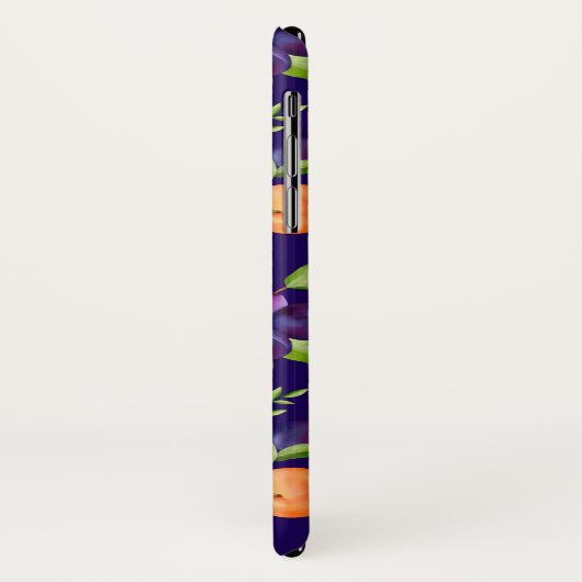 Pfirsiche Pflaumen Lila Niedliches Fruchtmuster Case-Mate iPhone Hülle (Hinten/Links)