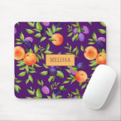 Pfirsiche Pflaumen Lila Niedliches Fruchtmuster Mousepad (Mit Mouse)