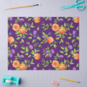 Pfirsiche Pflaumen Lila Niedliches Fruchtmuster Seidenpapier (Basteln)