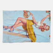 Pfirsiche Pin Up Geschirrtuch (Horizontal)