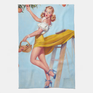 Pfirsiche Pin Up Geschirrtuch