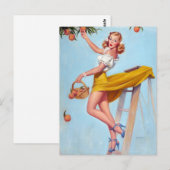 Pfirsiche Pin Up Postkarte (Vorne/Hinten)