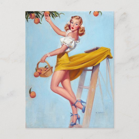 Pfirsiche Pin Up Postkarte (Vorderseite)