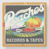 Pfirsiche Platten und Tapes Stone Untersetzer (Vorderseite)