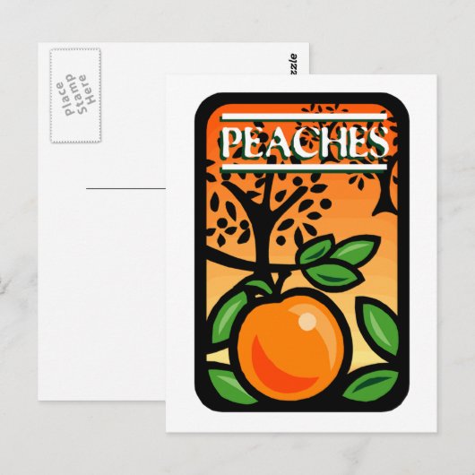 Pfirsiche Postkarte (Vorne/Hinten)
