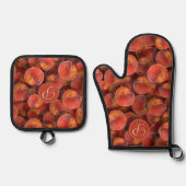 Pfirsiche Pot Holder und Oven Mitt Set (Vorderseite)
