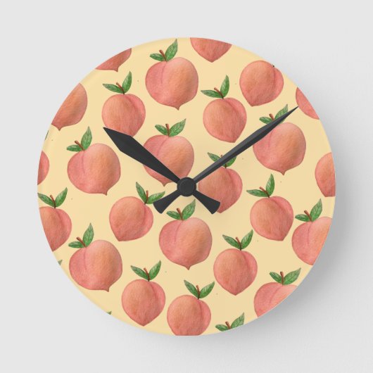 Pfirsiche Runde Wanduhr (Vorderseite)
