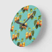 Pfirsiche Runde Wanduhr (Winkel)