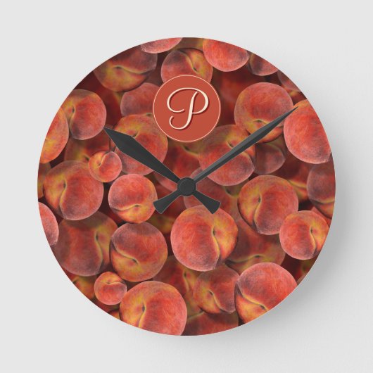 Pfirsiche Runde Wanduhr (Vorderseite)