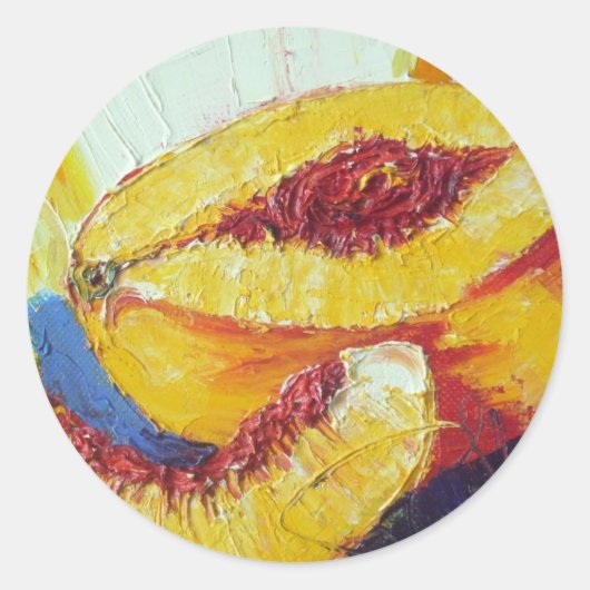 Pfirsiche Runder Aufkleber (Vorderseite)