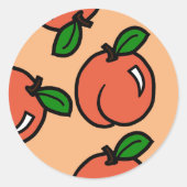 Pfirsiche Runder Aufkleber (Vorderseite)