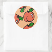 Pfirsiche Runder Aufkleber (Tasche)