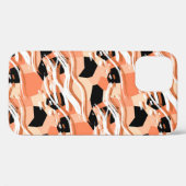 Pfirsiche Schwarz-weißes Abstraktes Muster. Case-Mate iPhone Hülle (Rückseite (Horizontal))