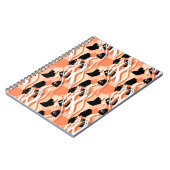 Pfirsiche Schwarz-weißes Abstraktes Muster. Notizblock (Linke Seite)