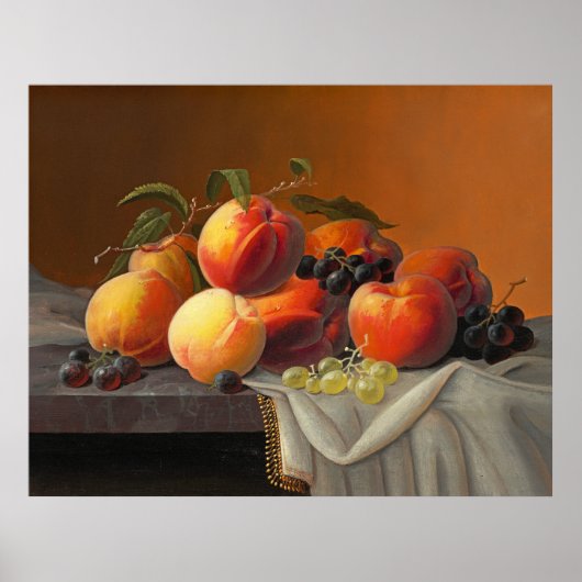 Pfirsiche, Trauben und Äpfel Poster (Vorne)