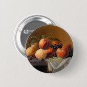 Pfirsiche, Trauben und Äpfel von Severin Roesen Button (Vorne & Hinten)