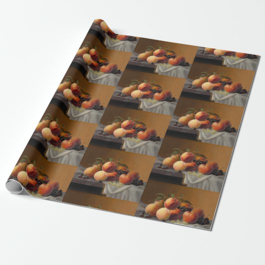 Pfirsiche, Trauben und Äpfel von Severin Roesen Geschenkpapier (Ungerollt)