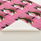 Pfirsiche Tuxedo Cat Medium Sherpa Blanket Sherpadecke (3/4)