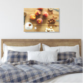 Pfirsiche und Almonds ummantelte Canvas Leinwanddruck (Insitu (Schlafzimmer))
