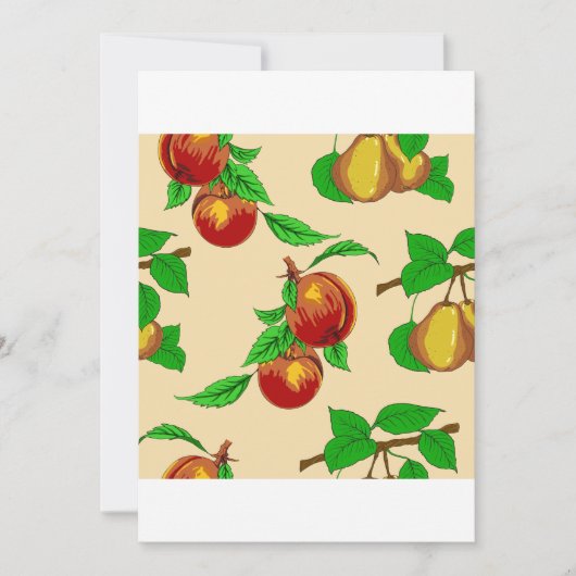 Pfirsiche und Birnen Einladung (Vorderseite)