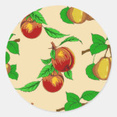 Pfirsiche und Birnenkleber Runder Aufkleber (Vorderseite)