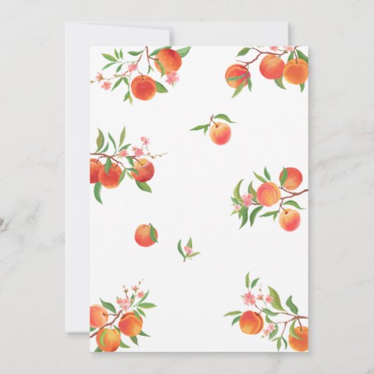 Pfirsiche und Blume Frühjahrsheirat Einladung (Rückseite)