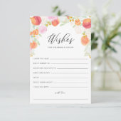 Pfirsiche und Blume wollen Braut und Bräutigam Hinweiskarte (Stehend Vorderseite)