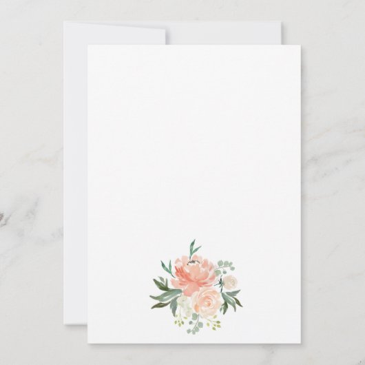 Pfirsiche und Brautdusche Einladung (Rückseite)