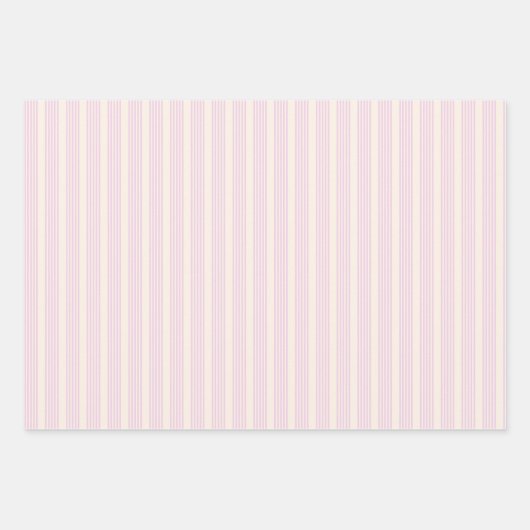 Pfirsiche und creme 5 Streifen Muster Geschenkpapier Set (Vorderseite 3)