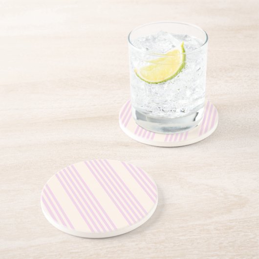Pfirsiche und creme 5 Streifen Muster Getränkeuntersetzer (Seite)