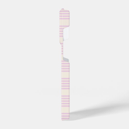 Pfirsiche und creme 5 Streifen Muster iPhone Hülle (Linke Seite)