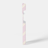 Pfirsiche und creme 5 Streifen Muster iPhone Hülle (Linke Seite)