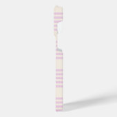 Pfirsiche und creme 5 Streifen Muster iPhone Hülle (Linke Seite)