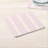 Pfirsiche und creme 5 Streifen Muster Rechteckiger Pappuntersetzer (angewinkelt)