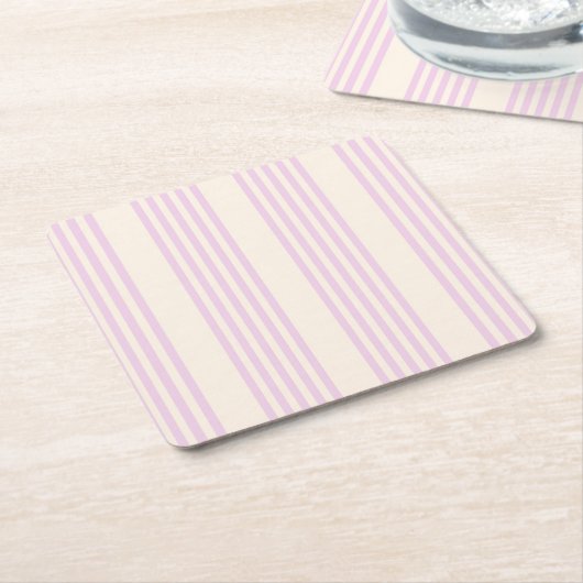 Pfirsiche und creme 5 Streifen Muster Rechteckiger Pappuntersetzer (angewinkelt)